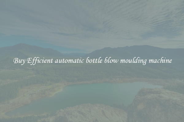 Buy Efficient automatic bottle blow moulding machine