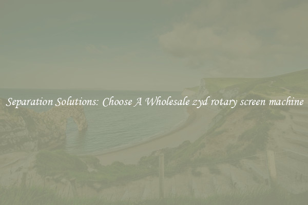 Separation Solutions: Choose A Wholesale zyd rotary screen machine