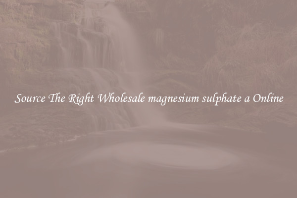Source The Right Wholesale magnesium sulphate a Online