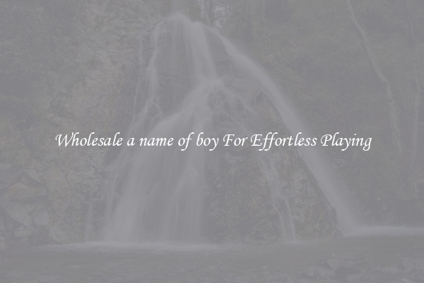 Wholesale a name of boy For Effortless Playing