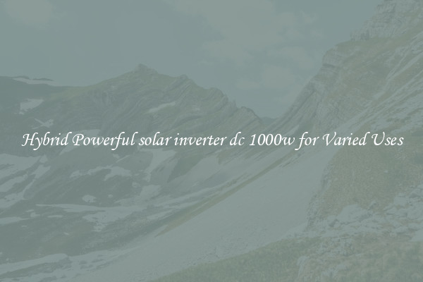 Hybrid Powerful solar inverter dc 1000w for Varied Uses