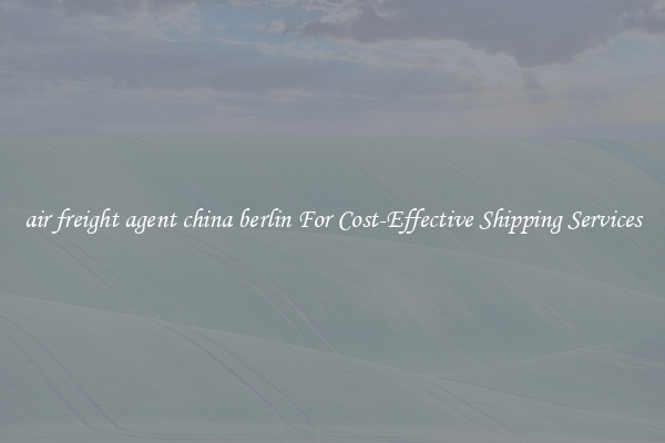 air freight agent china berlin For Cost-Effective Shipping Services