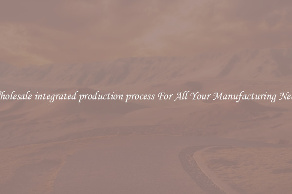 Wholesale integrated production process For All Your Manufacturing Needs