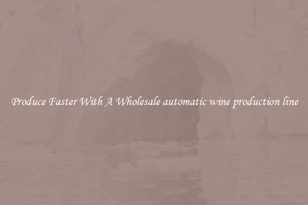 Produce Faster With A Wholesale automatic wine production line