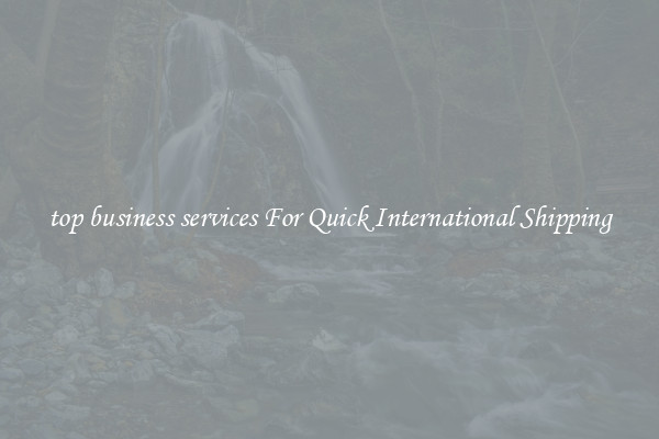 top business services For Quick International Shipping