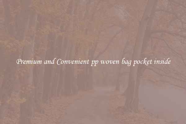 Premium and Convenient pp woven bag pocket inside
